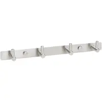 Sotech Garderobehaak KARA roestvrij staal als enkele haak of haakrail met 4/6/8 haken Garderobe wandhaken wandkapstok Maat naar keuze (4 haken - L: 300 mm) by JUNKER DESIGN
