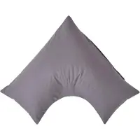 Homescapes Percale Katoen V-Kussensloop - Donkergrijs - 100% Egyptisch Katoen - 200TC - 38 x 76 cm