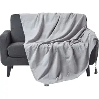 Homescapes Rajput sprei, 100% katoen, lichtgrijs, 225 x 255 cm