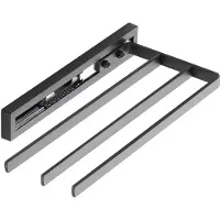 Sotech handdoekrek STYLE 3-armig zwart 325 mm verlengstuk 145 mm Handdoekrek voor zijdelingse montage op wastafel in badkamer en keuken