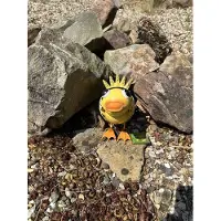 Impuls Metalen solarlamp "eend" - geel + oranje - met colourchanging LED - Staand model - hoogte 17 x 22 x 1 cm - Tuindecoratie - Tuinverlichting