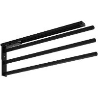 Sotech Aluminium Handdoekhouder TED 3-armig zwart mat (450 - 730 mm, uitschuifbaar, draaibaar) telescopisch handdoekrek geschikt voor grotere handdoeken