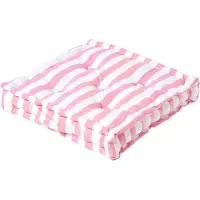 Homescapes zitkussen brede strepen roze 40 x 40 x 10 cm