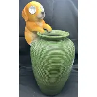 Impuls Polyresin solarlamp pothanger "hond" - meerkleurig - met 2 LEDs - hangend model - pothanger - hoogte 18 x 11 x 9 cm - Tuindecoratie - Tuinverlichting
