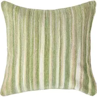 Homescapes Groen Gestreept Chenille Kussenhoes 45 x 45 cm