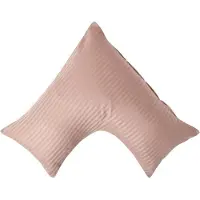 Homescapes Satijn Streep Katoen V-Kussensloop - Taupe-beige - 100% Egyptisch Katoen - 330TC - 38 x 76 cm