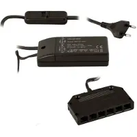 Sotech transformator 220 - 240V 12V/15W met schuifschakelaar en 6-voudige verdeler