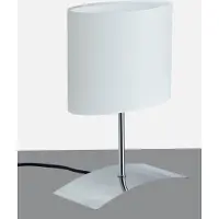 Trango TrangoBedlampje 2018-04W *WHITE HOUSE* Tafellamp met stoffen kap in wit incl. 1x E14 fitting voor LED-lampen, vensterbanklamp, bureaulamp, tafellamp, L: 20cm – B: 10cm - H: 30cm