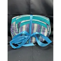 Impuls Toilettas voor dames - reistas - Set van 3 stuks - meerkleurig blauw + bloemen - hoogte 24x29x4/20x24x5/15x19x3 cm - Toilettassen