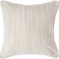 Homescapes Beige gestreepte chenille kussenhoes 45 x 45 cm
