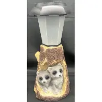 Impuls Polyresin solarlamp met lantaarn "Wasberen" - meerkleurig - met LED - staand model - hoogte 23 x 11 x 9 cm - Tuindecoratie - Tuinverlichting