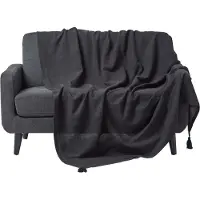 Homescapes Rajput sprei, 100% katoen, zwart, 150 x 200 cm
