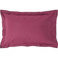 Homescapes Kussensloop 50x75 cm met Rand (Oxford) – Bordeaux – 100% Egyptisch Perkal Katoen – 200 TC