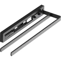 Sotech handdoekrek STYLE 2-armig zwart 325 mm verlengstuk 145 mm Handdoekhouder voor zijdelingse montage op wastafel in badkamer en keuken