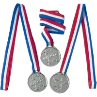 Amscan medaille zilver 4,4 cm 12 stuks