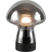 TRIO Tafellamp Dooley oplaadbaar met smoke glas