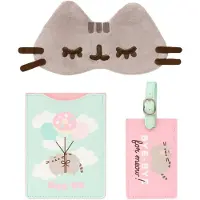 Pusheen , reisaccessoire set met slaapmasker / paspoorthoes, Foodie collectie, meerkleurig