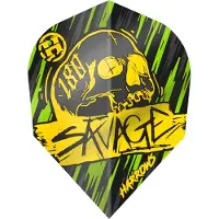Harrows Savage Yellow Green NO6- Dart Flights