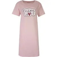 Temptation Dames Bigshirt - Friday Love Print - Licht Roze - Maat M