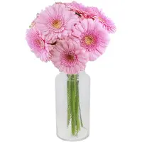 DK Design Bloemenvaas melkbus fles model Milky - transparant glas - D19 x H35 cm - Vazen
