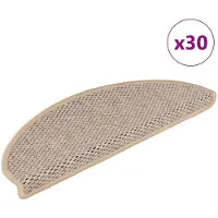 vidaXL Trapmatten Sisal-Look zelfklevend 30 st 65x21x4 cm lichtbeige