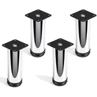 Sotech 4er-SET Möbelfüße JIM chroom Ø 50 mm / Hoogte: 150 mm hoog draagvermogen door sterke buis van SO-TECH