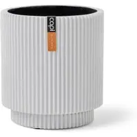 Capi Europe - Vaas cilinder Groove Colours - 11x12 - Wit - Opening Ø - Bloempot voor binnen - 5 jaar garantie - BGVWE312