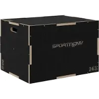 SPORTNOW -Sprungbox-Buchenholz-76L x 61B x 51H cm-Schwarz