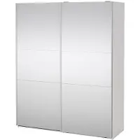 Ebuy24 Como schuifdeurkast 2 deuren met spiegel 180x220cm wit.