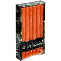 Spaas Dinerkaarsen rustiek - oranje - 12x - 25 cm - 10 branduren - huishoudkaarsen