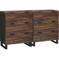 vidaXL Dressoir Set 2 st Walnotenhout 120 x 33 x 75 cm