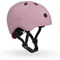 Scoot & Ride Helmet – Kinderhelm – S 51-55 cm – LED achterlicht – magnetische sluiting – verstelbaar – Wildberry