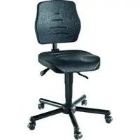 MeyChair XXL-werkdraaistoel Workster Pro W15-01084, draaibaar en in hoogte verstelbaar, tot 250 kg, B 470 x D 470 x H 900 - 1030 mm, staal & PU, desinfectiebestendig, zwart