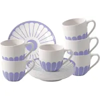 Villeroy & Boch Espressotassen mit Untertassen Fleur Couleur 70 ml Set van 6