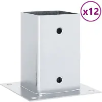 vidaXL Spokkels vierkant 12 st gegalvaniseerd staal zilverkleurig