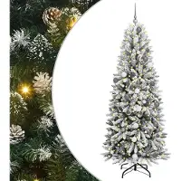 vidaXL Kunstkerstboom Wit 210 cm PVC en plastic en staal en PE