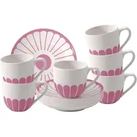 Villeroy & Boch Espressotassen mit Untertassen Fleur Couleur 70 ml Set van 6