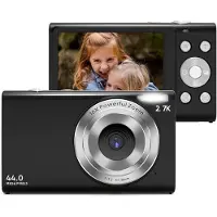 INF Digitale camera 2,7K/44MP/16x zoom/Anti-Shake/Webcam Zwart