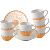 Villeroy & Boch Espressotassen mit Untertassen Fleur Couleur 70 ml Set van 6