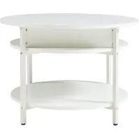 En.casa Salontafel 'Kandas' met verstelbaar blad, rond, ongeveer 70 x 49 cm, stalen frame, wit
