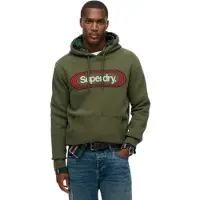 Superdry Sweatshirt 'Vintage Trade Tab' olijfgroen / rood / zwart