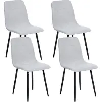 Beliani TUSCOLA - Eetkamerstoel set van 4 - Lichtgrijs - Polyester
