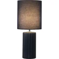 Searchlight Blauwe tafellamp Groove keramisch