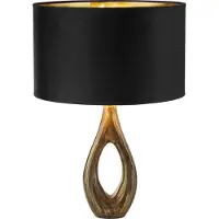 Searchlight Gouden tafellamp Bucklow met zwarte kap