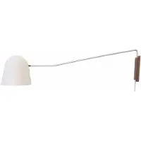 Artdelight Strakke leeslamp Sensa wit met hout
