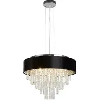 Searchlight Kroonluchter Glamour zwart met chroom