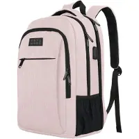 TRVLMORE Rugtas - 36L - 17,3 Inch - Laptop Rugzak met USB - Schooltas - Heren en Dames - Tas -Levenslange - Roze