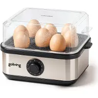 Goliving Eierkoker 2-in-1 - 1 tot 8 Eitjes - Koken, Pocheren, Omelet - Hard, Zacht en Medium Gekookt - Elektrisch - Met Timer - Zilver