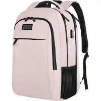 TRVLMORE Rugtas - 28L - 15,6 Inch - Laptop Rugzak met USB - Antidiefstal - Heren en Dames - Tas Roze