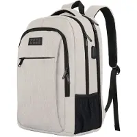 TRVLMORE Rugtas - 36L - 17,3 Inch - Laptop Rugzak met USB - Schooltas - Heren en Dames - Tas Champagne